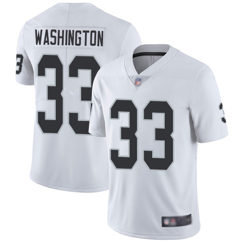 Men Oakland Raiders Limited White DeAndre Washington Road Jersey NFL Football #33 Vapor Jersey